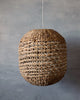 Chunky woven pendant light- perfect for a coastal boho home. Natural rattan with contrasting cream detail in a simple pattern. 
