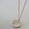 Lines and Current New Moon Open Circle Necklace