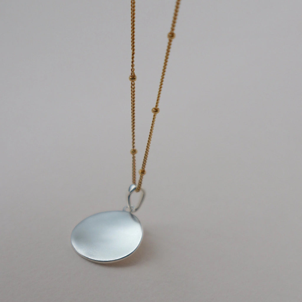 Lines and Current New Moon Open Circle Necklace