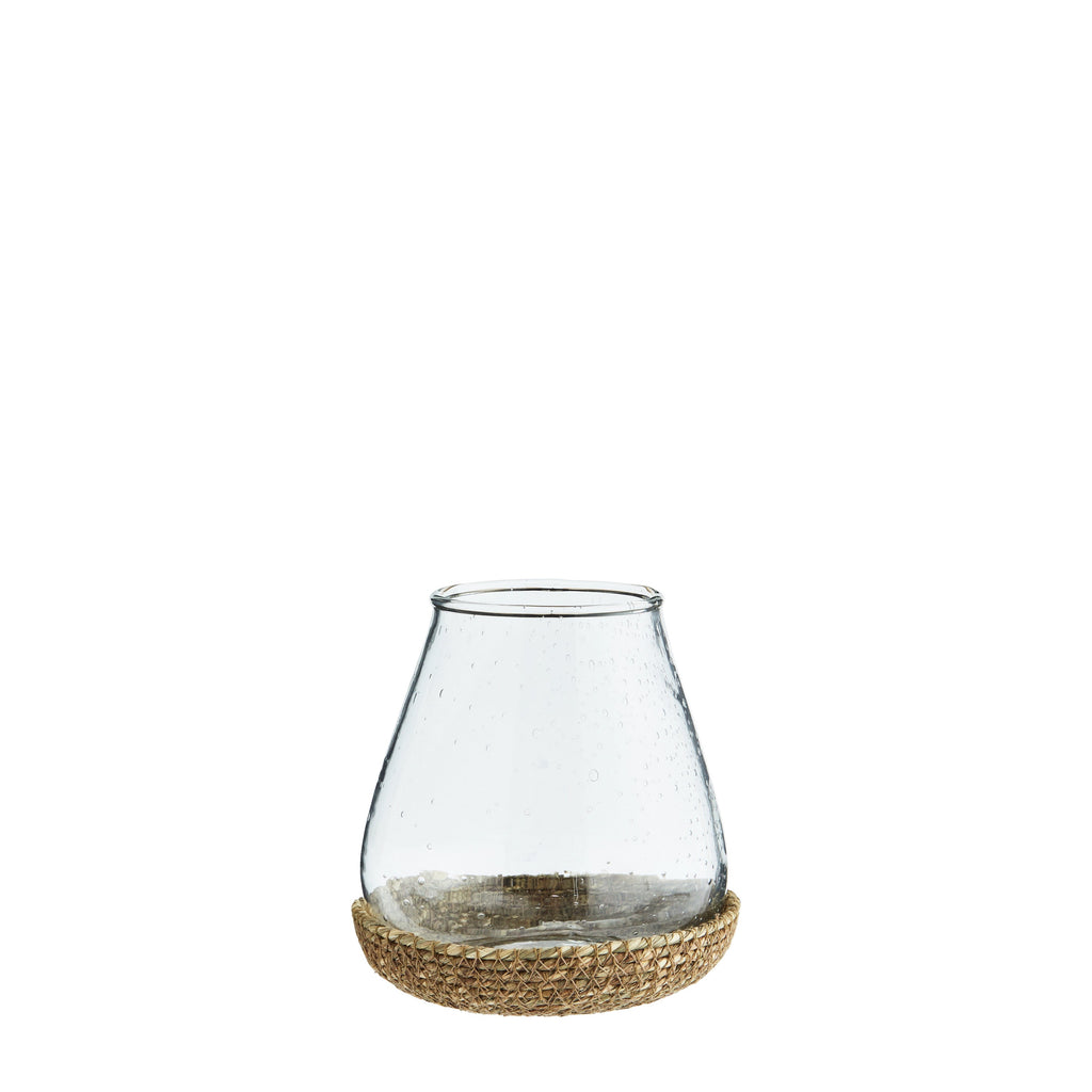 Glass Votive With Jute Tray